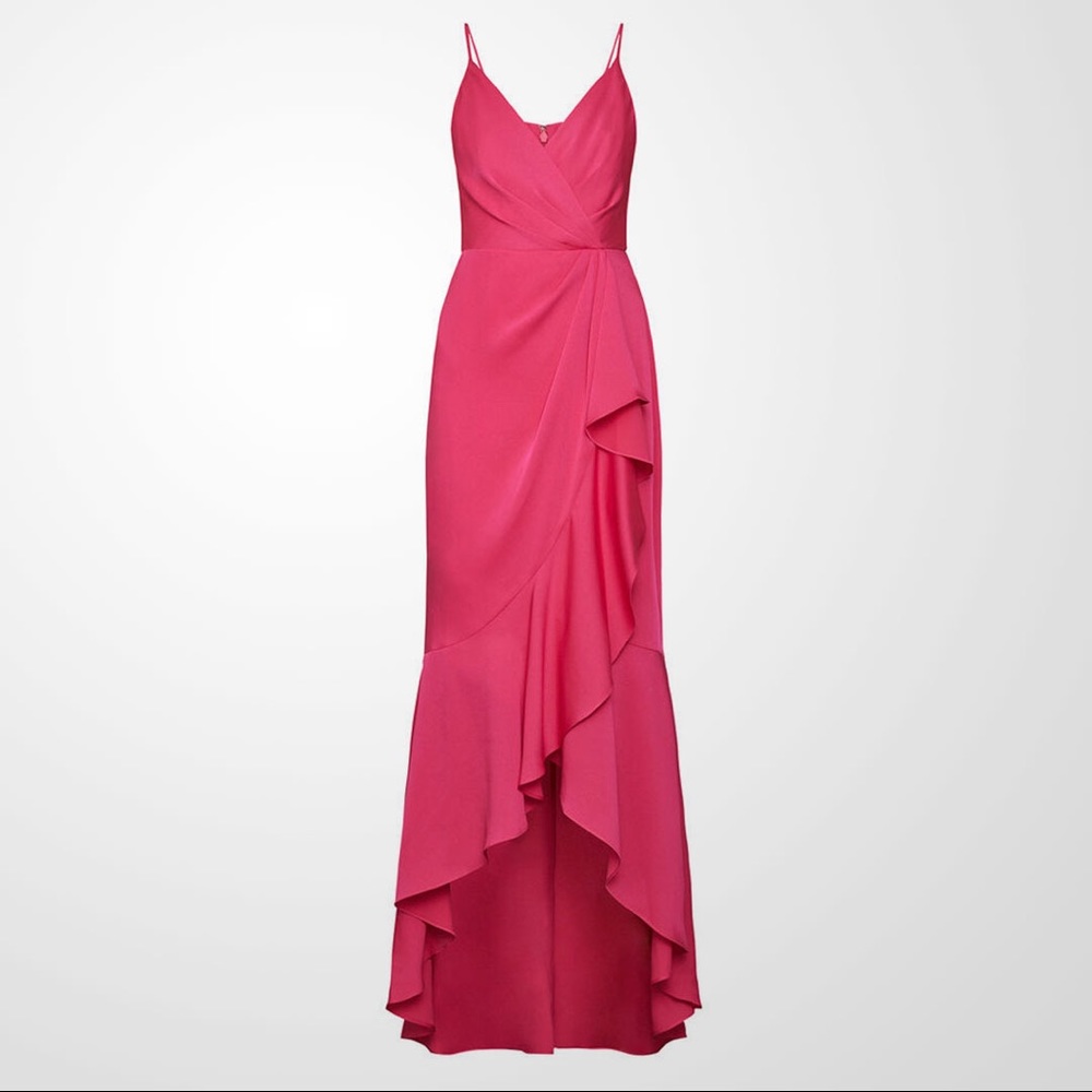 Faux Wrap Ruched Ruffle Dress - Picture 2 of 6